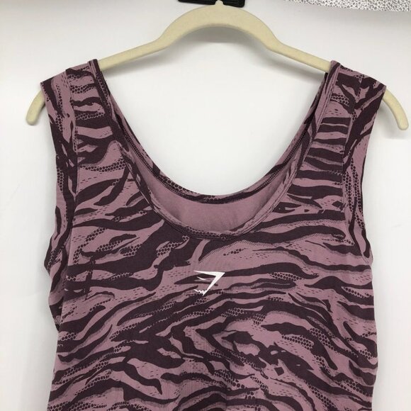 Gymshark Animal Print graphic tank top Scoop neck Purple Zebra print Medium - Picture 7 of 15